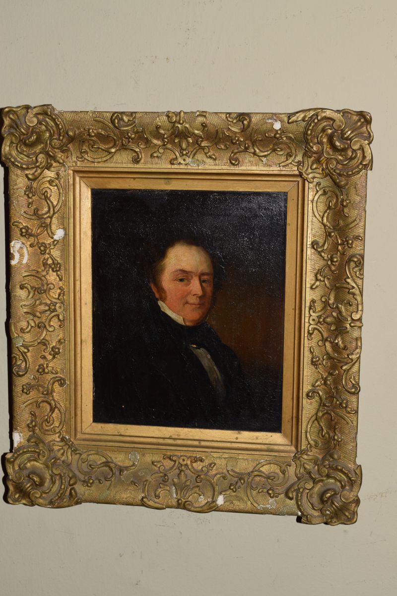19th Century English School - Oil on board - Pair of portraits of a lady and gentleman, the reverses - Image 7 of 11