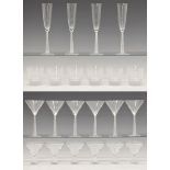 Mixed suite of twenty-two Salviati Venezia Italian diamante drinking glasses comprising: three