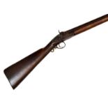 Percussion single barrelled sporting gun converted from flint-lock by drum and nipple method,