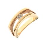Diamond single stone ring, stamped '14k', the brilliant cut of approximately 0.2 carats, free set in