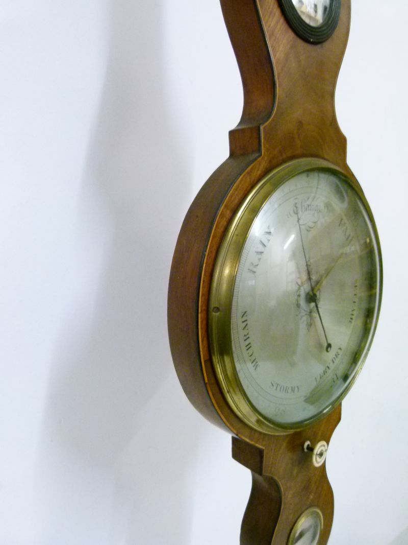 Mid 19th Century inlaid mahogany-cased wheel barometer, P. Bianchi, Blandford, the 10-inch - Image 6 of 9