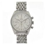 Omega - De Ville chronograph wristwatch, ref: 145.018, the stainless steel case having a silvered