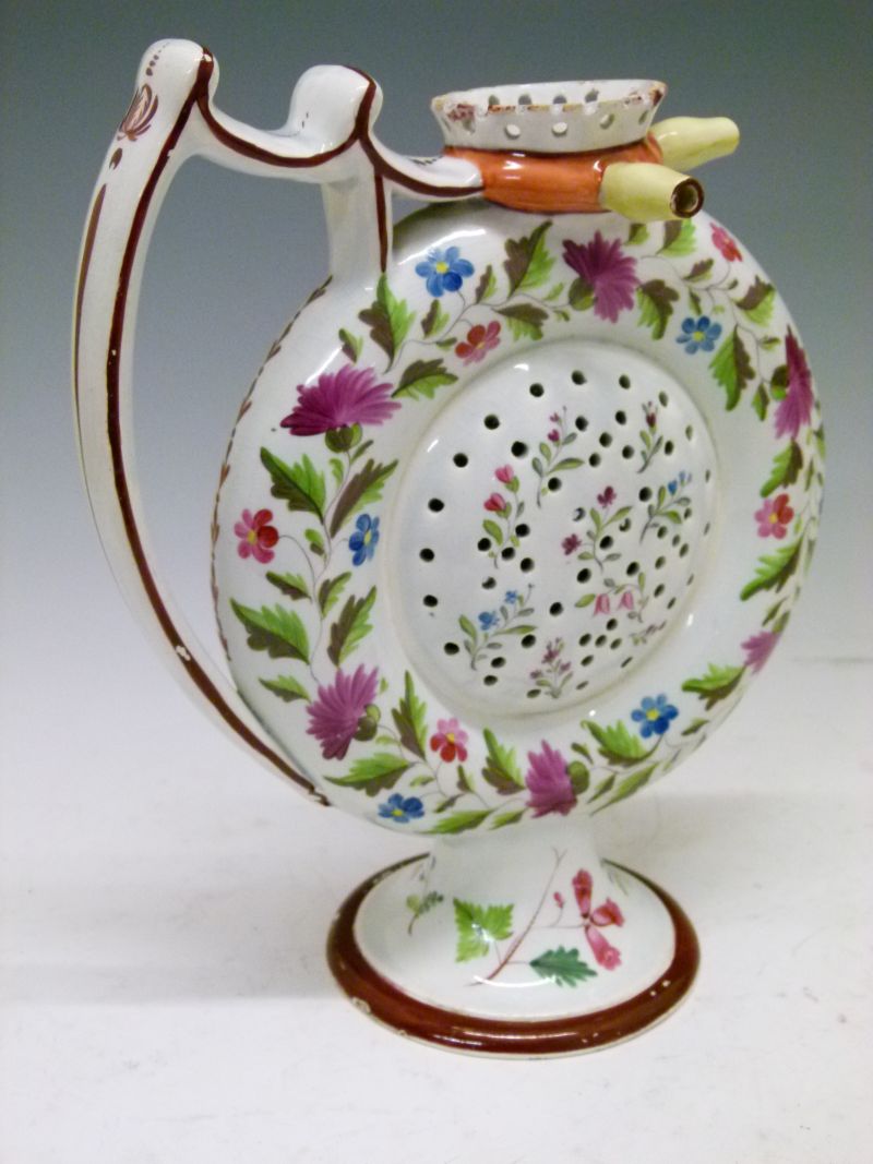 Late 18th/early 19th Century pearlware puzzle jug, attributed to Hartley, Greens & Co (Leeds), of - Image 5 of 10