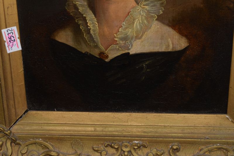 19th Century English School - Oil on board - Pair of portraits of a lady and gentleman, the reverses - Image 3 of 11