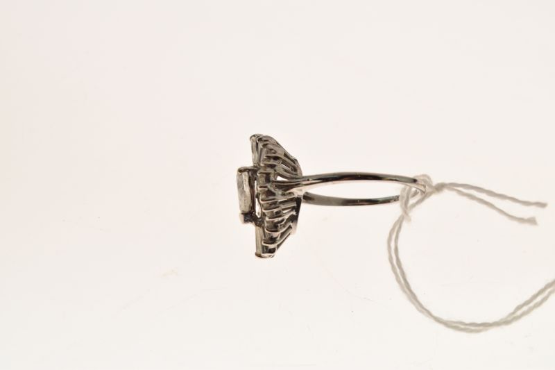 Diamond ballerina cluster ring, the white mount with indistinct mark, the central pendeloque cut - Image 3 of 7
