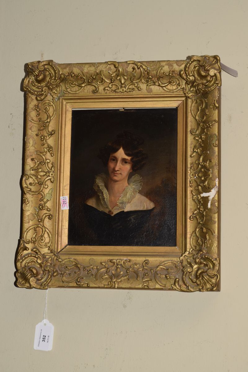 19th Century English School - Oil on board - Pair of portraits of a lady and gentleman, the reverses - Image 2 of 11