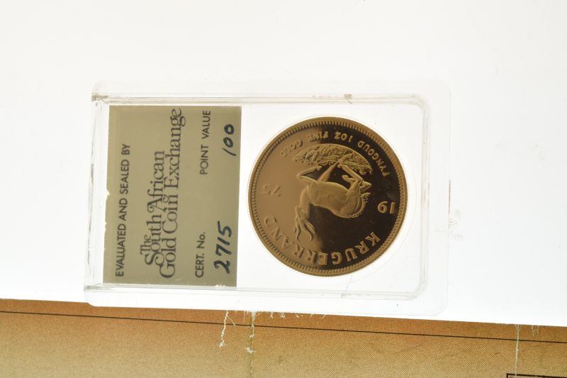 Gold Coins - South African Krugerrand 1975, in plastic display case with evaluation certificate from - Image 3 of 4