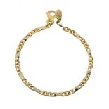 18ct gold fancy curb link bracelet, 10.9g approx