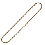 9ct gold rope-link necklace, 23.9g approx