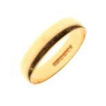 18ct gold wedding band, size S, 4.4g approx