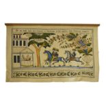 Jobs Handtryck Leksand, Swedish printed fabric wall hanging, 117cm x 134cm