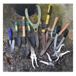Assorted garden tools to include shears etc