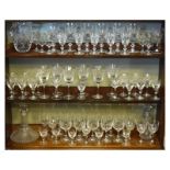 Quantity of Edinburgh crystal table glass, a further suite of table glass decorated with fuchsia and