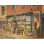 Charles Frederick William Dening (1878-1952) - Oil on canvas - 'The Old Pet Shop on The Horsefair,