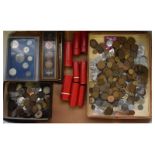 Coins - Collection of mainly G.B. coinage to include; presentation packs, framed examples and tubes,