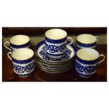 Cauldon blue and white transfer decorated part tea set