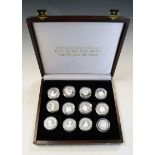 Twenty-four various silver medallions commemorating the 95th birthday of H.M. Queen Elizabeth The