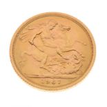 Gold Coins - Elizabeth II sovereign, 1967