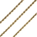 9ct gold rope-link necklace, 14g approx