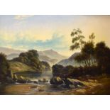 Andrew G Kurtis - Oil on canvas - Highland river scene, in a gilt frame, 60cm x 90cm, signed