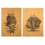 Two early to mid 20th Century political prints after 'Low', one depicting Winston Churchill, each