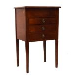 Early 20th Century mahogany side chest fitted three drawers, 48cm wide