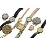 Group of assorted wristwatches to include two early 20th Century silver-cased watch heads