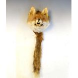 Taxidermy - Preserved fox mask with brush on shield backing