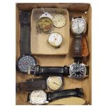 Assorted wristwatches to include; two HMT wristwatches, one with black Arabic dial and Broad