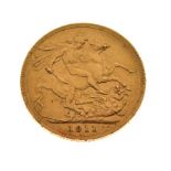 Gold Coins - George V sovereign, 1911