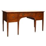 19th Century inlaid mahogany sideboard with ebony and boxwood-strung shallow drawer between deep