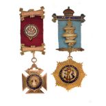 Two 9ct gold RAOB jewels (The Royal Antediluvian Order Of Buffalos)