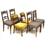 Early 20th Century matched set of four mahogany dining chairs, together with pair of nursing chairs