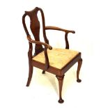 Child's reproduction early Georgian-style mahogany elbow chair