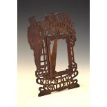 Oak decorative photo frame carved 'He volunteered when duty called', with army officer playing the