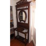 An early 20th century hallstand in oak w