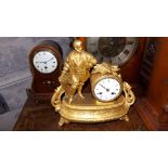 A late 19th century gilt metal clock mar