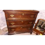 A 19th century oak chest of 3 long drawe