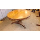 A mid Victorian mahogany circular turn o