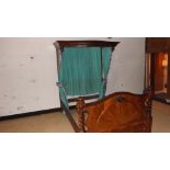 A Victorian mahogany half Tester bed wit