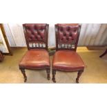 A pair of 19th century leather upholster