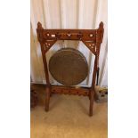 A Victorian Gothic pine dinner gong on d