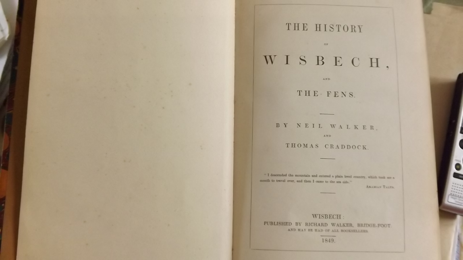 A quarter leather bound "History of Wisb