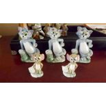 Five Wades figurines depicting Tom and J