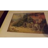 A small Victorian coloured watercolour d