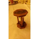 A Mauchline ware egg timer with view of