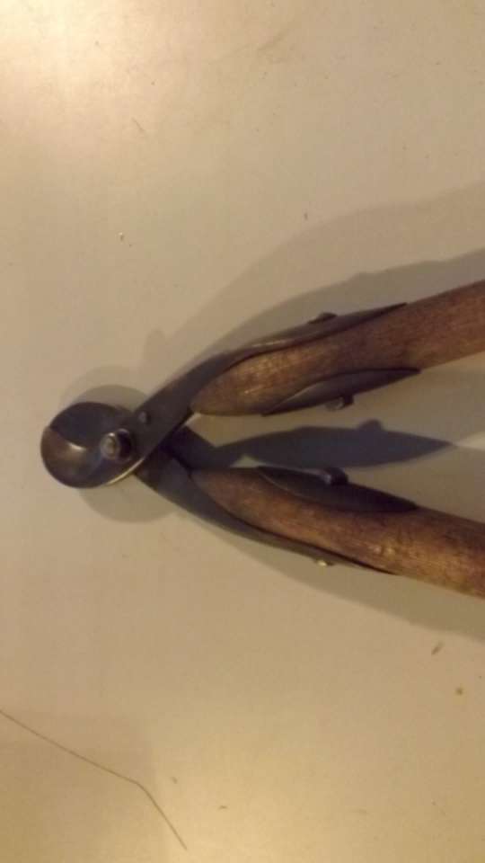 A pair of vintage wall garden loppers.