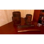 Four pieces of antique treen comprising