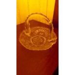 A mid 20th century pressed glass basket