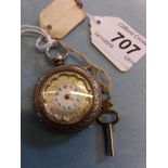 A small ladies pocket watch embossed cas